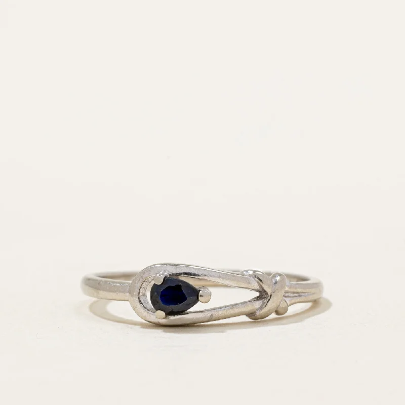 sterling silver infinity bracelet Pear Sapphire Ring | 0.22ct | SZ 7.25 |