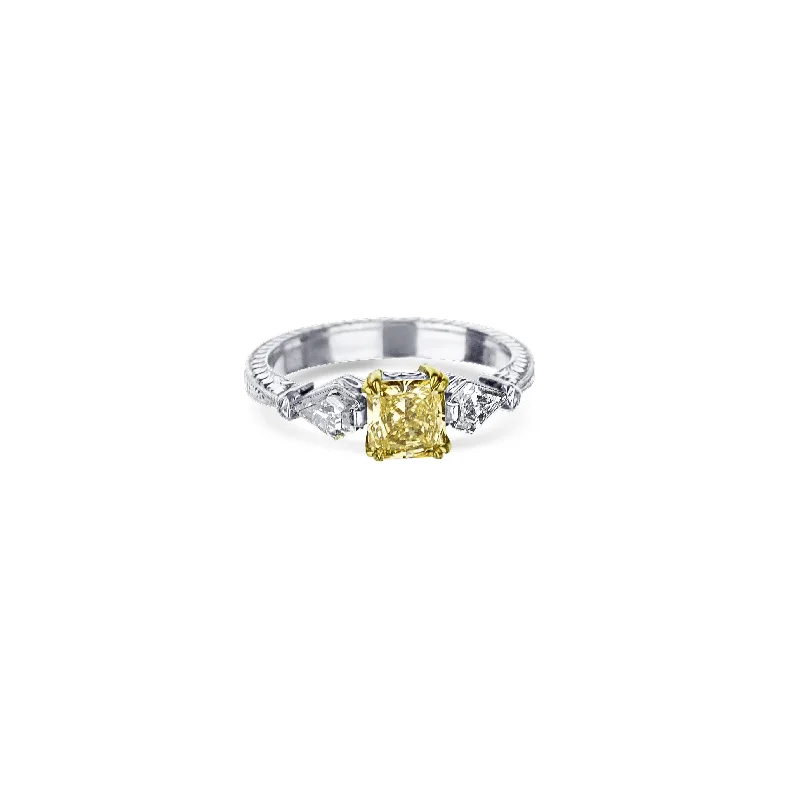 aquamarine birthstone necklace March Platinum And 18K Yellow Gold Square Radiant-Cut Fancy Intense Yellow Diamond Engagement Ring With Hand-Engraving aquamarine birthstone necklace March Platinum And 18K Yellow Gold Square Radiant-Cut Fancy Intense Yellow Diamond Engagement Ring With Hand-Engraving