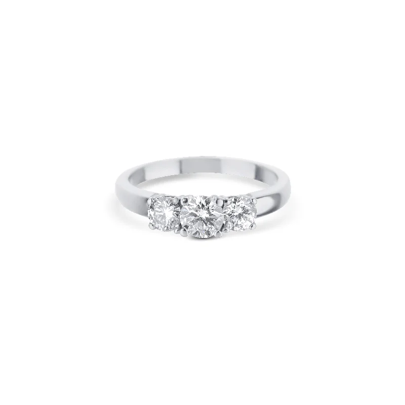 handcrafted filigree ring silver Platinum Three Stone Round Ring With A 1.09 Carat Center Diamond handcrafted filigree ring silver Platinum Three Stone Round Ring With A 1.09 Carat Center Diamond