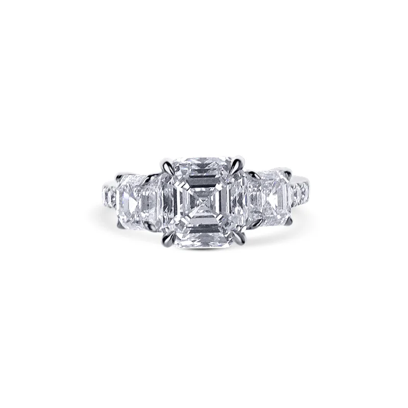 natural turquoise ring handmade Platinum Three Stone Square Asscher Cut And 2 Accent Asscher Cut Diamond Engagement Ring natural turquoise ring handmade Platinum Three Stone Square Asscher Cut And 2 Accent Asscher Cut Diamond Engagement Ring