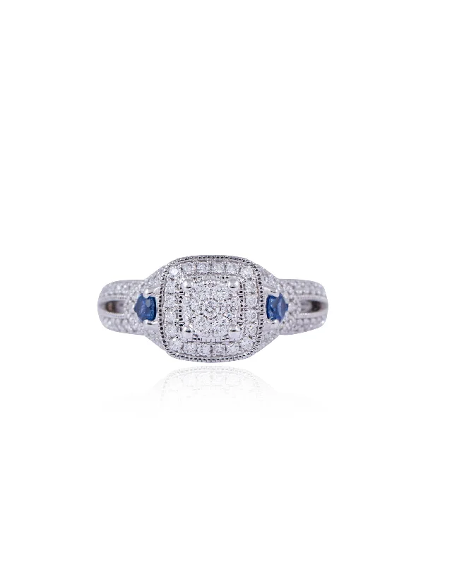 personalized hand-stamped bar ring Diamond Ring