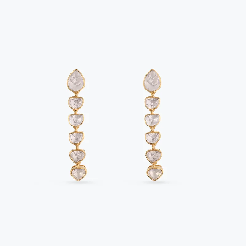 rose gold bezel ring Rooh Gold Plated Silver Drop Earrings