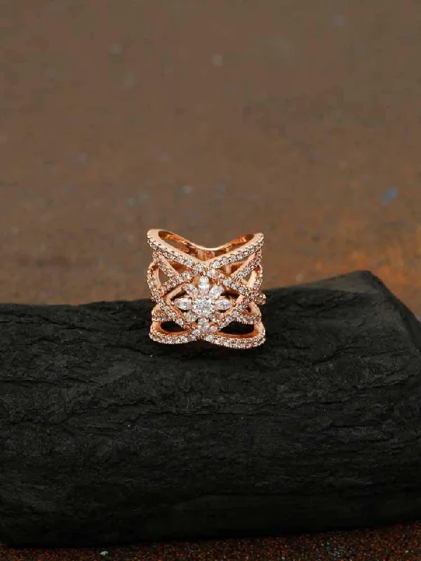 Rose Gold Charan Zirconia Ring