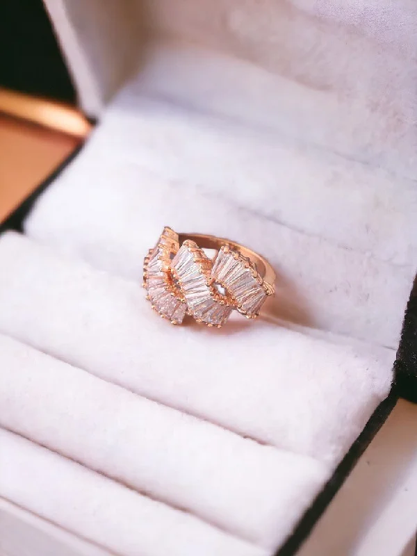 Rose Gold Geeth Zirconia Ring