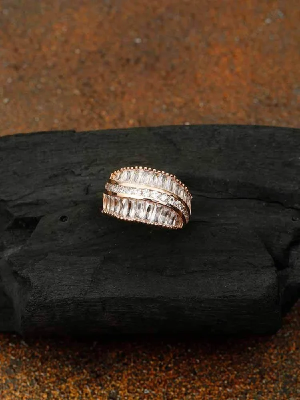 Rose Gold Gokul Zirconia Ring