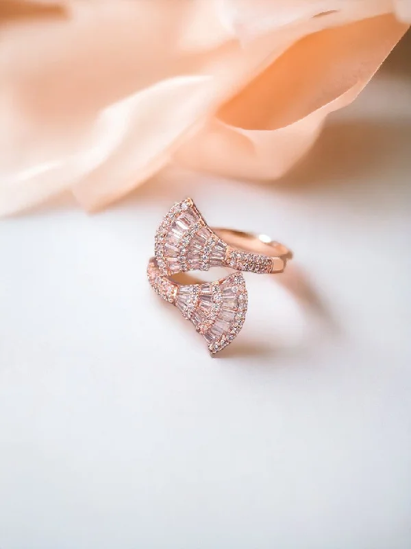 Rose Gold Adjustable Gomer Zirconia Ring