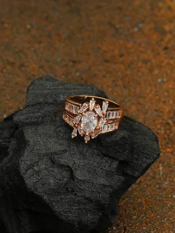 Rose Gold Padma Zirconia Ring