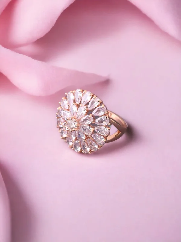 Rose Gold Poorvi Zirconia Ring