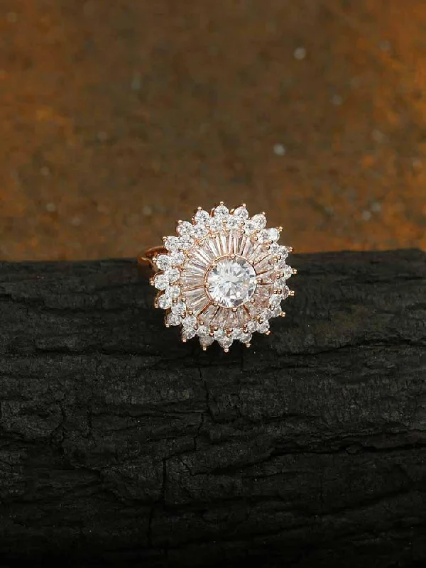 Rose Gold Saarya Zirconia Ring