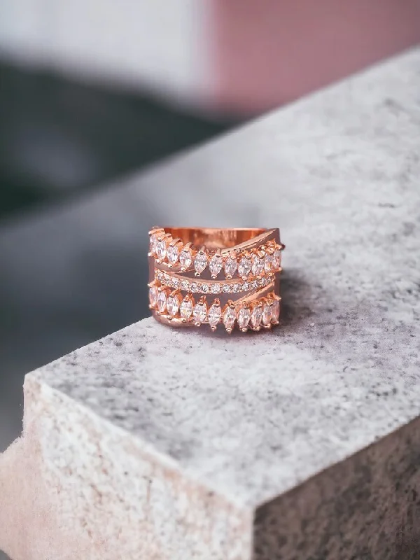 Rose Gold Suresh Zirconia Ring