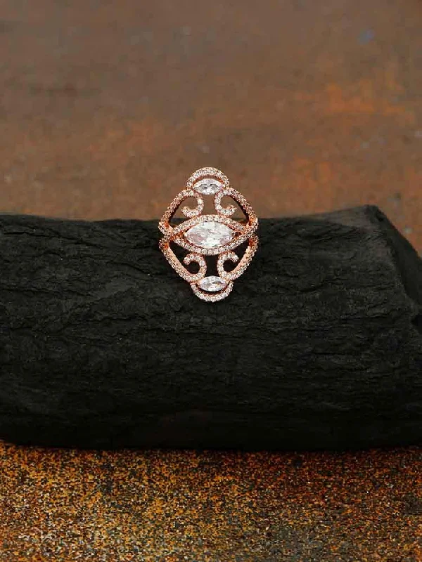 Rose Gold Sushmita Zirconia Ring