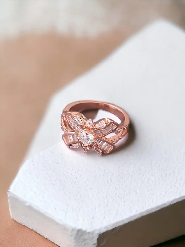 Rose Gold Taymur Zirconia Ring