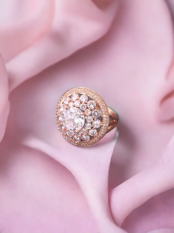 Rose Gold Vanshi Zirconia Ring