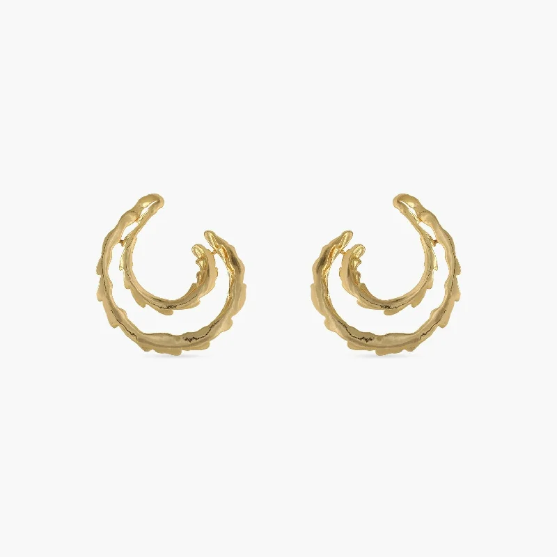 men’s woven leather bracelet Sandscape Statement Silver Hoop Earrings