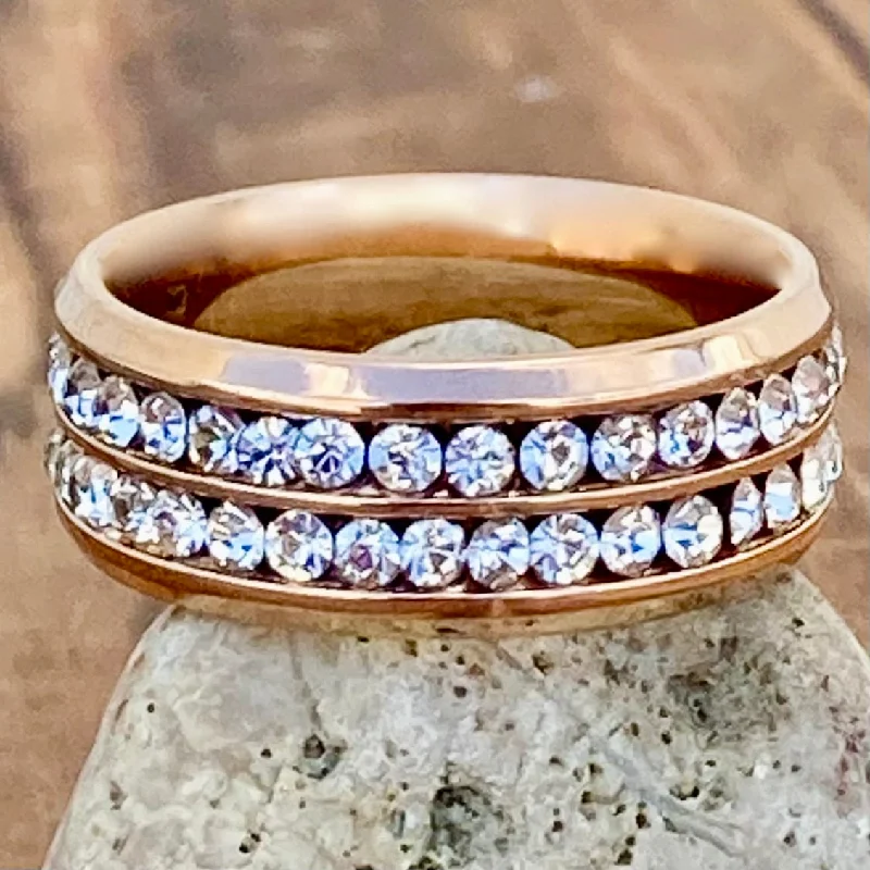yellow sapphire engagement ring Sanity's Bling Band - Double Row - Rose Gold - R176 yellow sapphire engagement ring Sanity's Bling Band - Double Row - Rose Gold - R176