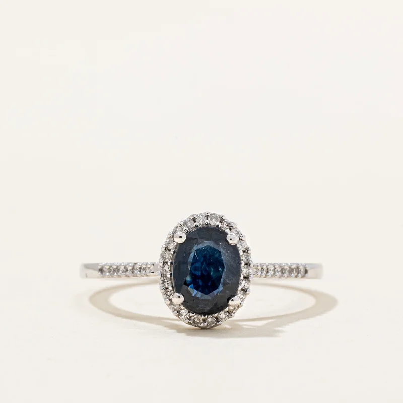 solid gold cartilage hoop Sapphire & Diamond Halo Ring | 0.88ct, 0.08ctw | SZ 6.5 | solid gold cartilage hoop Sapphire & Diamond Halo Ring | 0.88ct, 0.08ctw | SZ 6.5 |