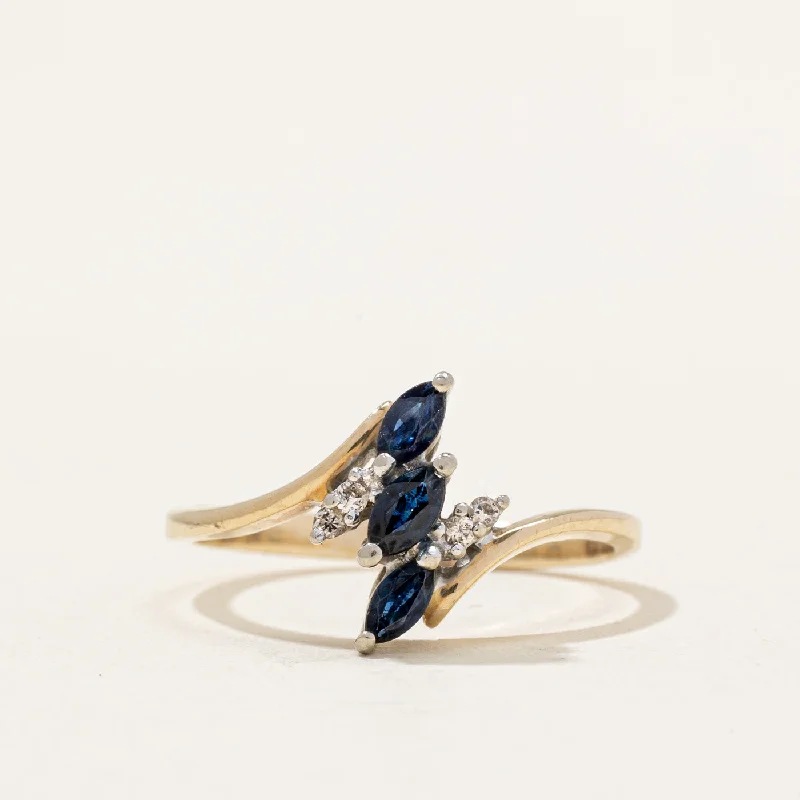 black pearl earrings classic Sapphire & Diamond Waterfall Ring | 0.27ctw, 0.02ctw | SZ 7 |