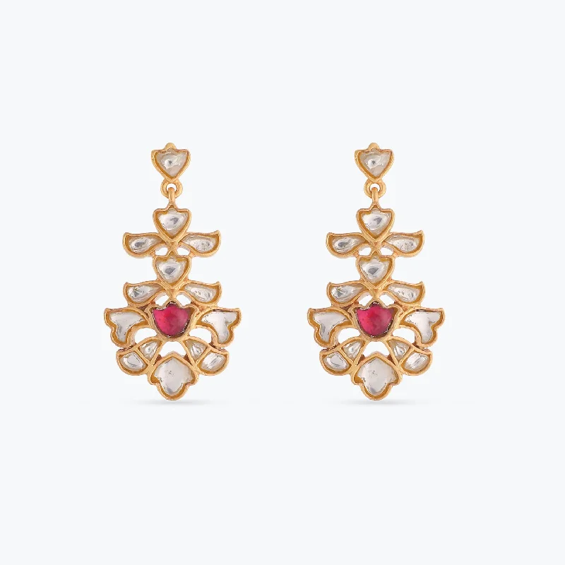handcrafted opal inlay ring Shashi Gold Plated Jadau Silver Earrings