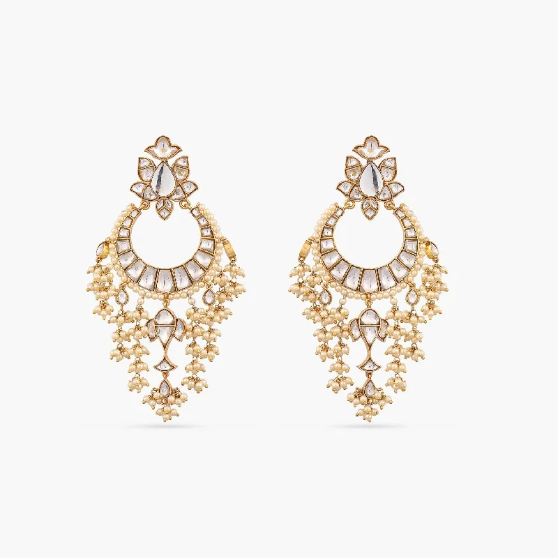 dainty rose gold anklet Sheva Jadau Silver Chandbali Earrings