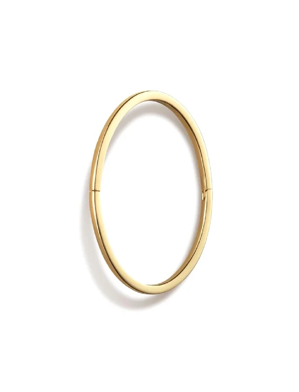 silver wedding band with engraving Form 20, Yellow Gold Earring