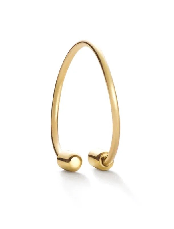 handcrafted sterling silver necklace Twist 01, Yellow Gold Earring