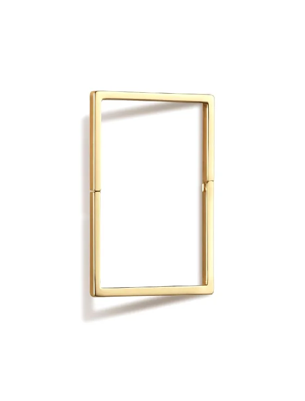 fine silver herringbone necklace Square Form 20, 18K Yellow Gold Earring