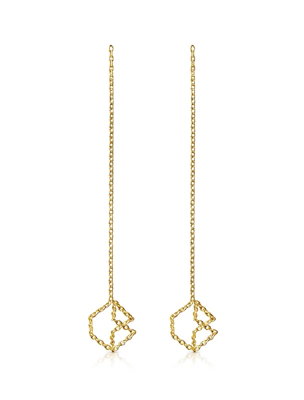 cubic zirconia eternity necklace Chain 04S, 18K Yellow Gold Earrings