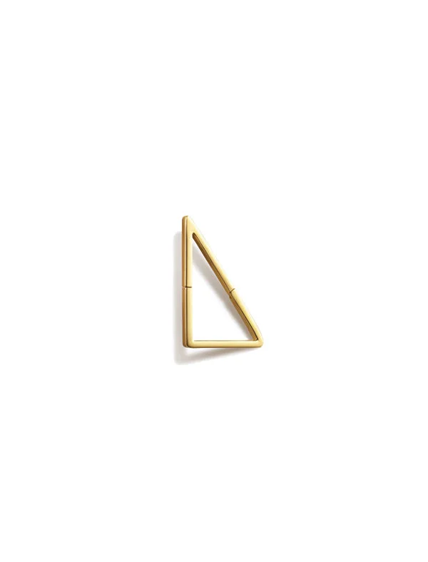 dainty gold chain ring Triangle Form 20, 18K Yellow Gold Earring