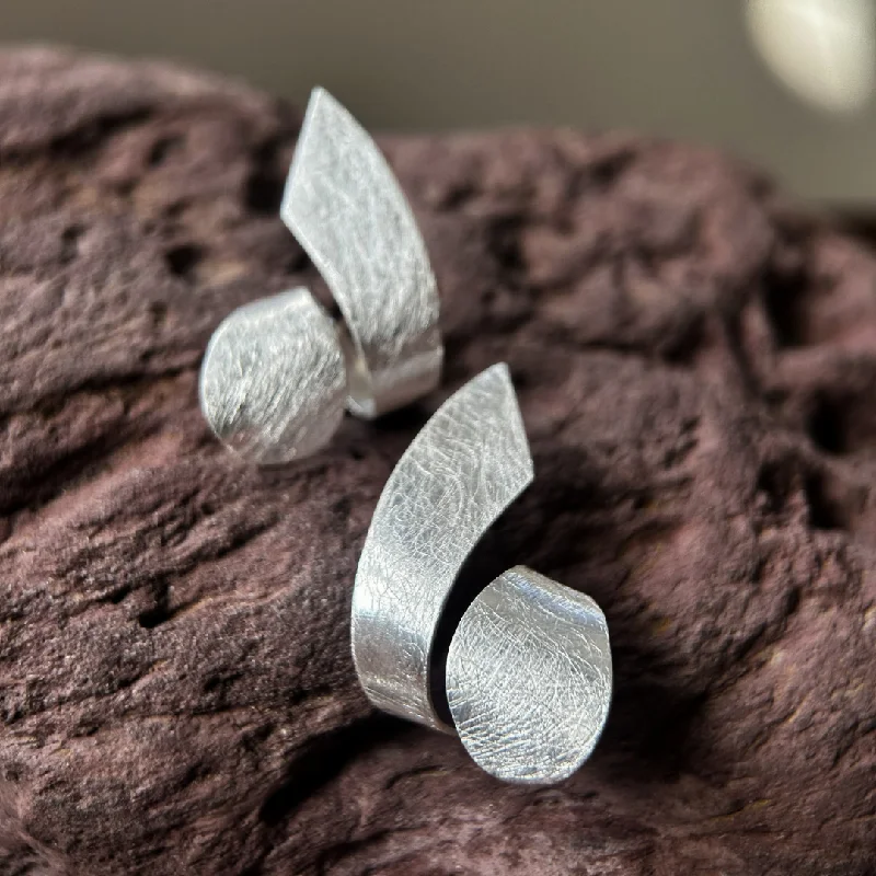 simple snake chain necklace Silver Curl Statement Earrings