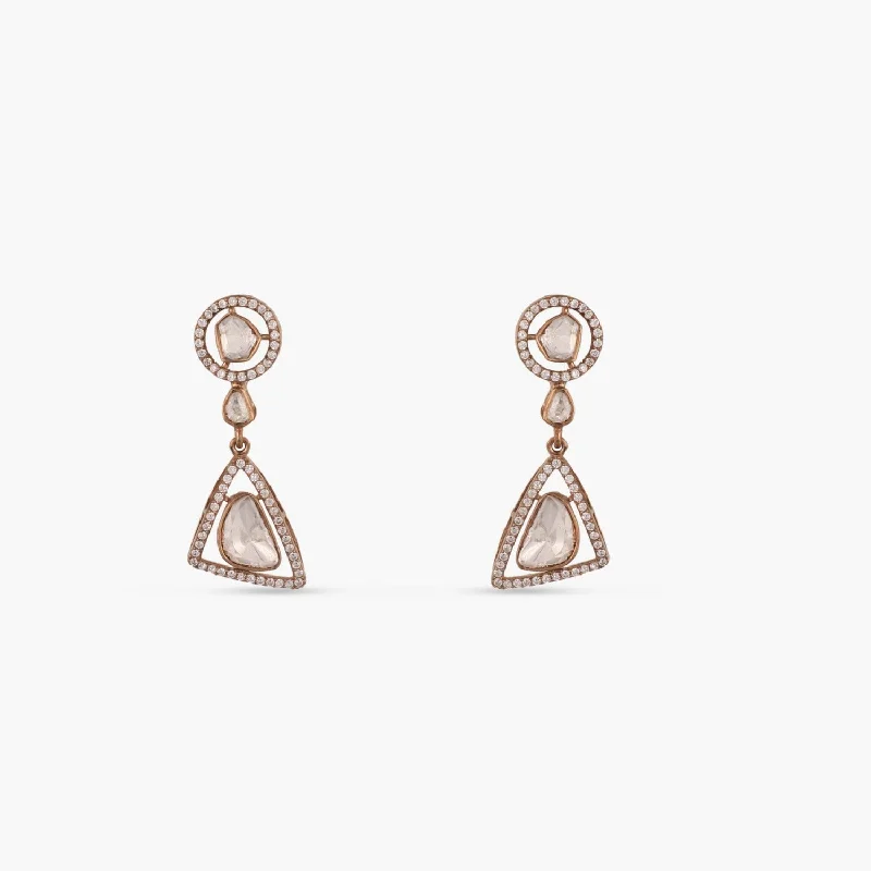 pearl and gold chain earrings Simple Moissanite Silver Drop Earrings