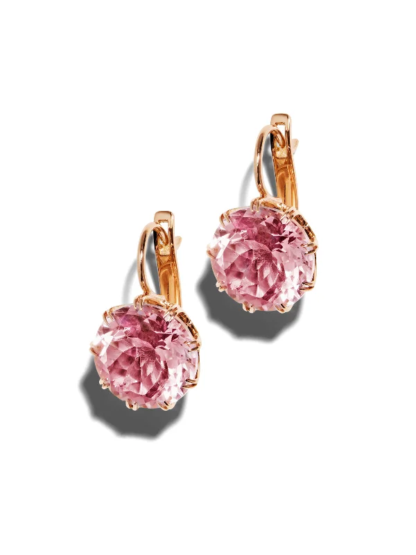 vintage emerald cocktail ring Small Pink Amethyst Crown Rose Gold Earrings