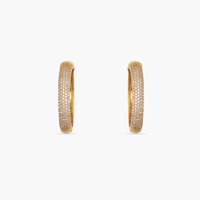 vintage diamond brooch Sparkling CZ Delicate Hoop Silver Earrings