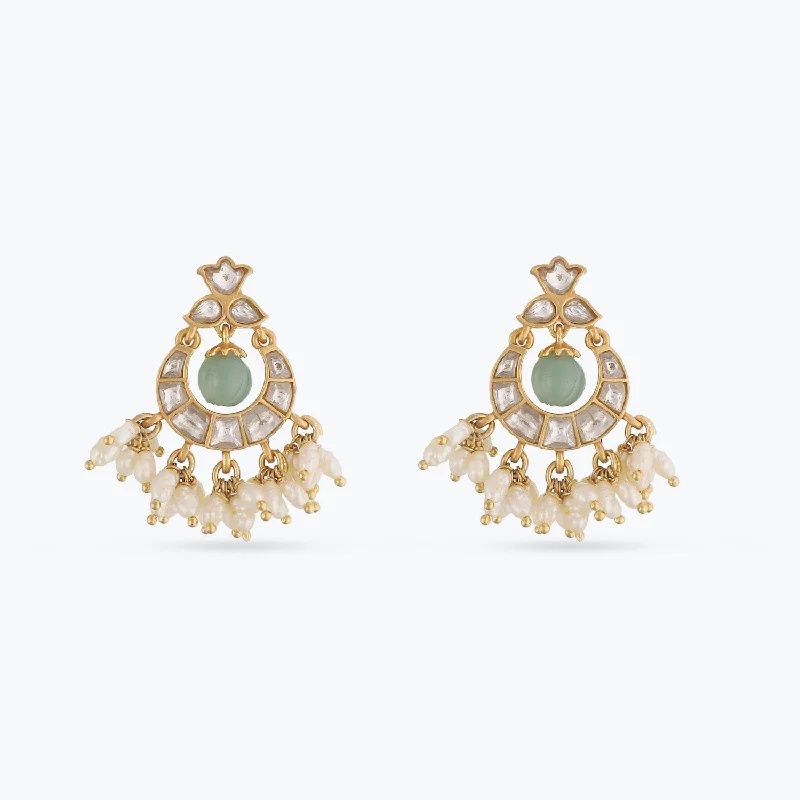 emerald-cut engagement ring halo Spurthi Gold Plated Silver Earrings
