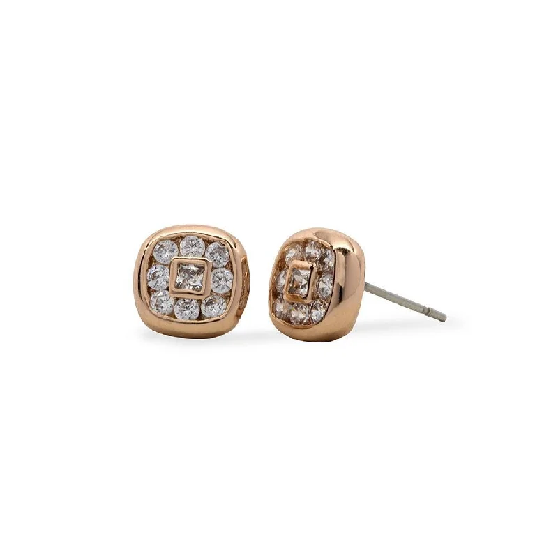 Square Pave Stud Earrings