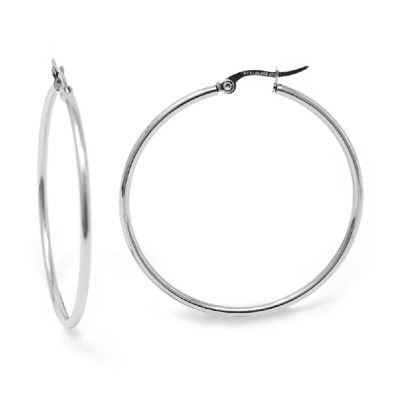 Stainless Steel 40MM Hoop Earrings