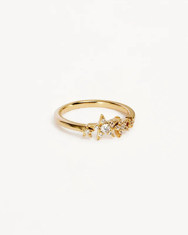 14k Solid Gold Stardust Lab-Grown Diamond Ring