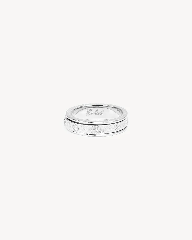 Sterling Silver Breathe Spinning Meditation Ring