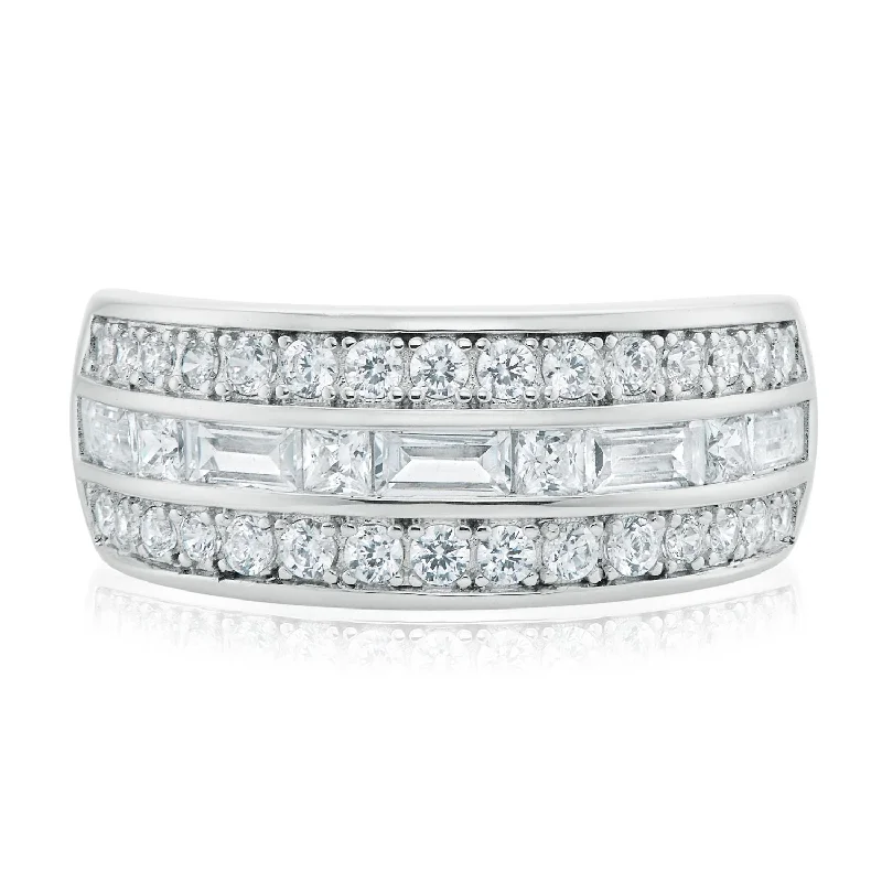 aquamarine and diamond wedding ring Sterling Silver with Round & Princess & Baguette Cut White Cubic Zirconia Fancy Ring aquamarine and diamond wedding ring Sterling Silver with Round & Princess & Baguette Cut White Cubic Zirconia Fancy Ring