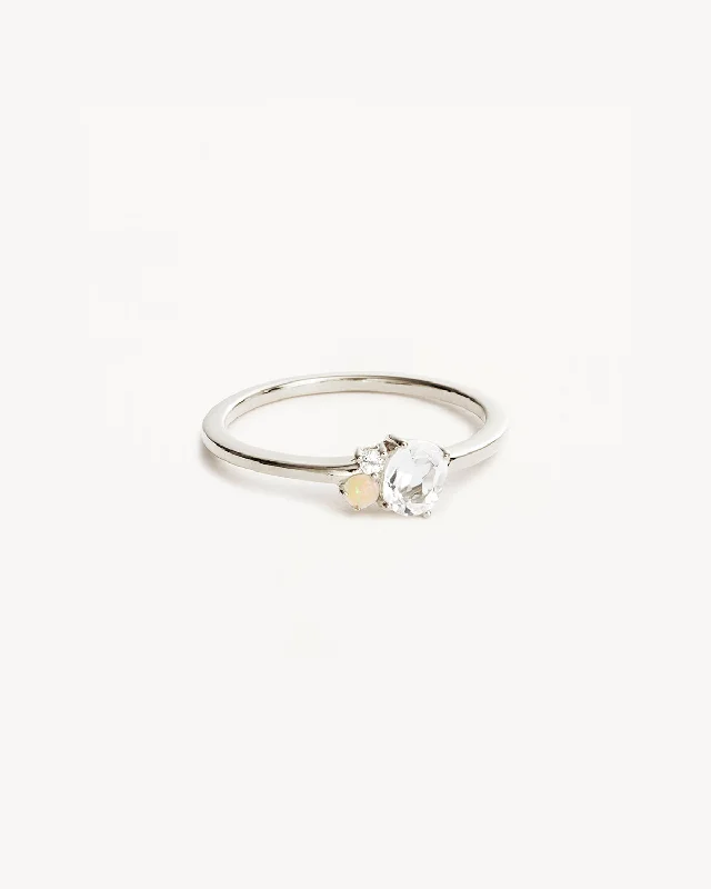 Sterling Silver Kindred Birthstone Ring - April