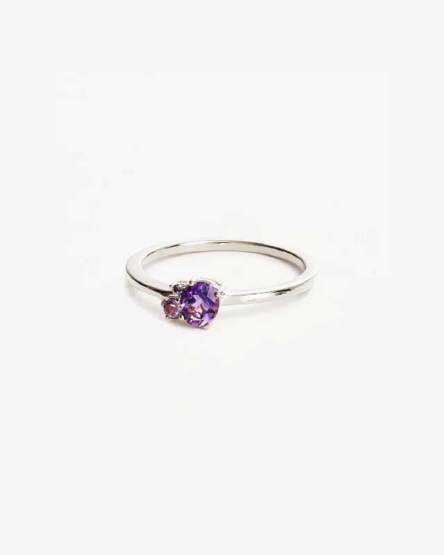 Sterling Silver Kindred Birthstone Ring - February