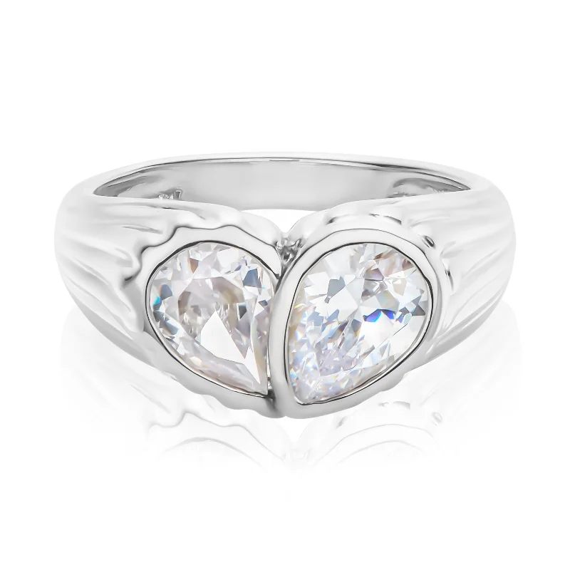 personalized engraved locket Sterling Silver with Pear Cut White Cubic Zirconia Fashion Rings personalized engraved locket Sterling Silver with Pear Cut White Cubic Zirconia Fashion Rings
