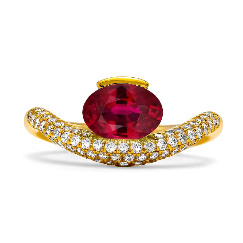 double-layered choker necklace Symphony Ruby Ring