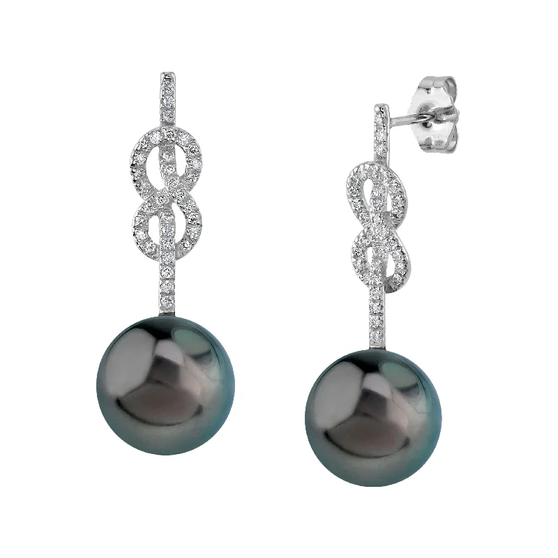 boho tassel earrings handmade Tahitian South Sea Pearl & Diamond Levana Infinity Earrings boho tassel earrings handmade Tahitian South Sea Pearl & Diamond Levana Infinity Earrings