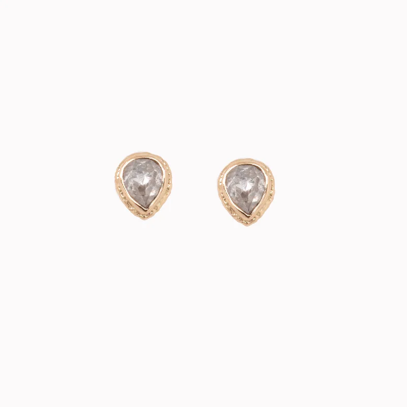 Teardrop Rustic Diamond Studs