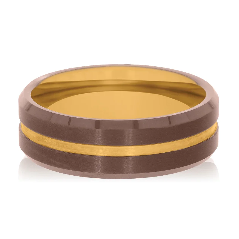 vintage-style filigree bracelet Tensity Tungsten  Bronze and Rose Gold Mens Ring