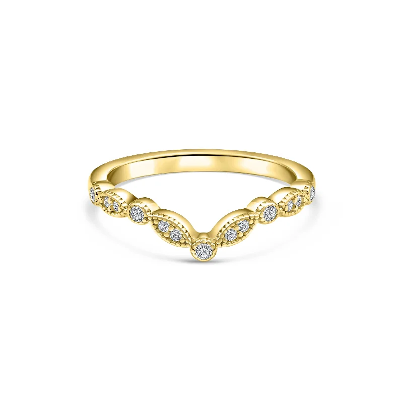 personalized couple rings The Adeline - Gold