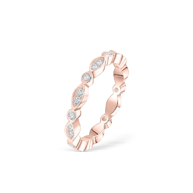 simple gold stacking rings The Bella - Rose Gold