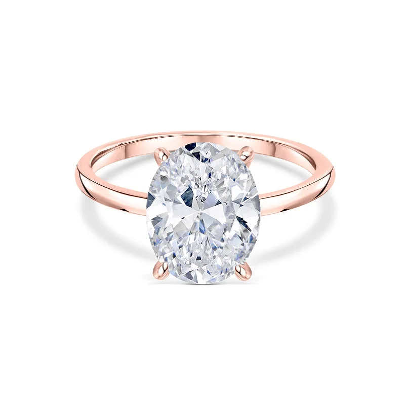handcrafted opal inlay ring The Elena - Rose Gold