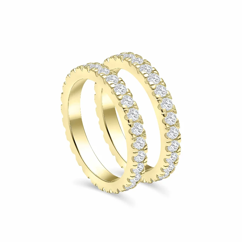 minimalist crystal quartz ring The Eternity Stacking Set - Gold