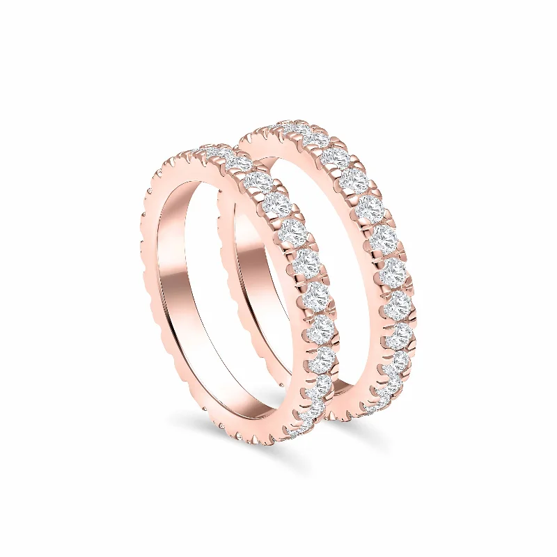 vintage platinum wedding band The Eternity Stacking Set - Rose Gold